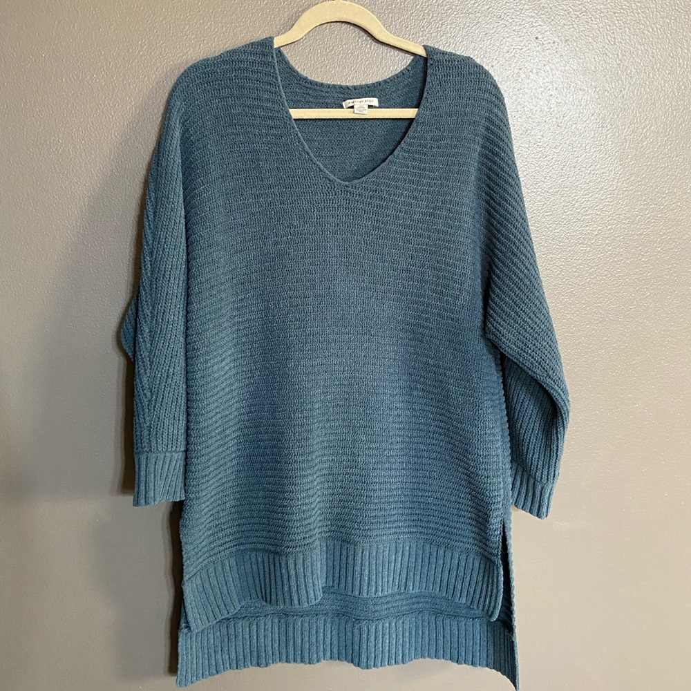 Blue tunic chenille sweater